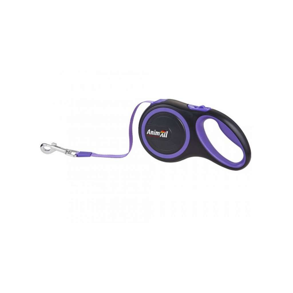 Повідець для собак AnimAll S до 15 кг 3 м (фіолетово-чорний) (2000981099190) - зображення 1