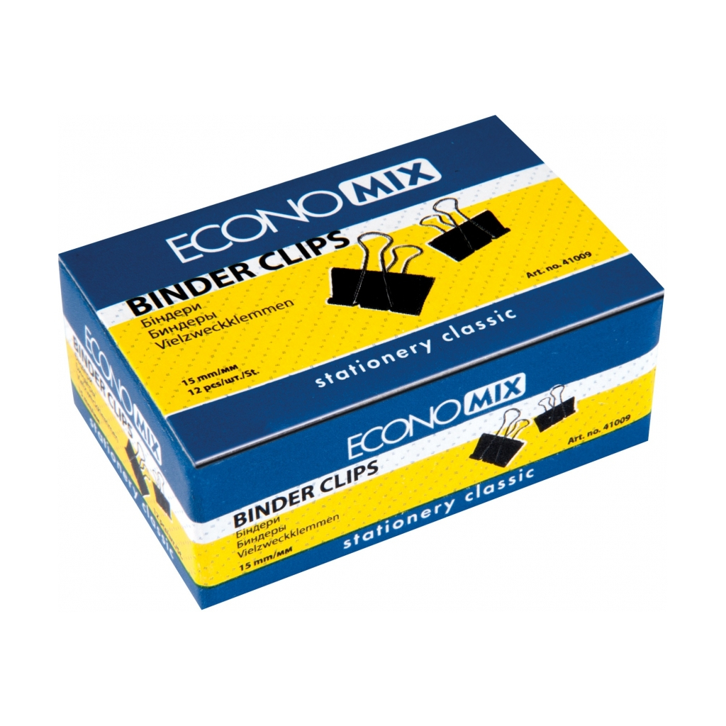 Біндер металевий Economix 15 мм 12 шт (E41009) - зображення 1