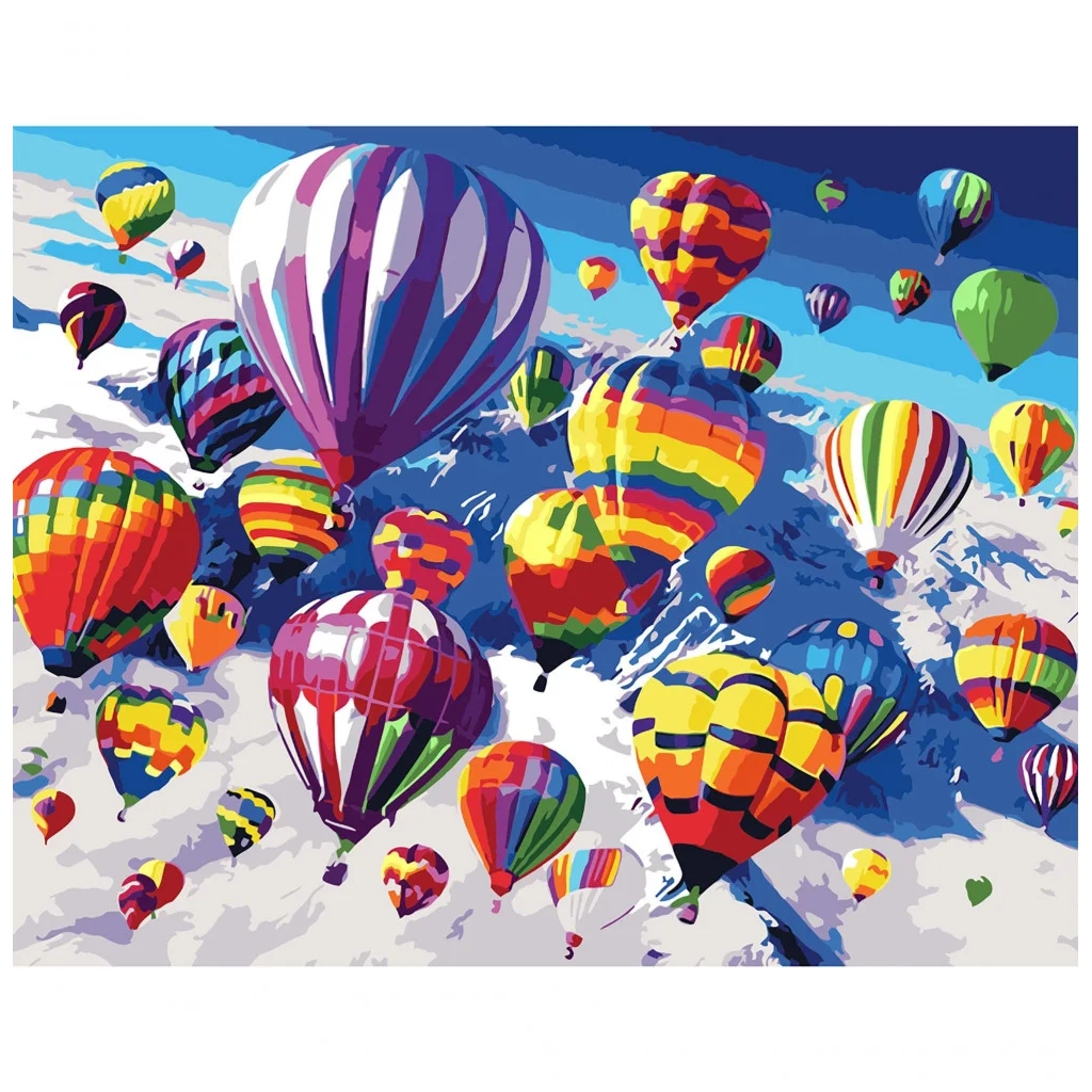 Картина по номерам Strateg Багато різнокольорових повітряних куль 40х50 см (VA-2912) - зображення 1