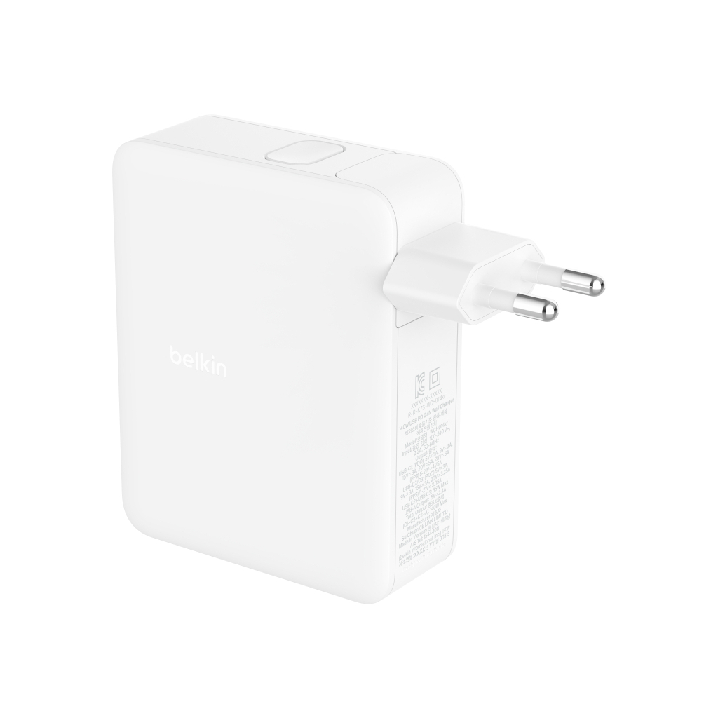 Зарядний пристрій Belkin 140W 3хUSB-С GAN PD PPS USB-A White (WCH014BTWH) - зображення 9