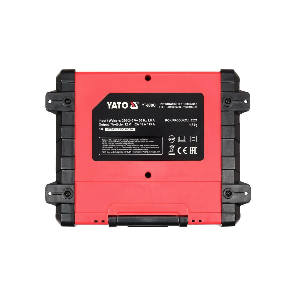 Зарядний пристрій для автомобільного акумулятора Yato YT-83003 - изображение 3