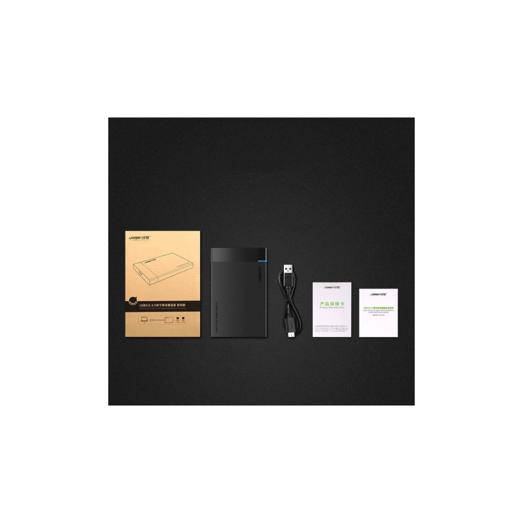 Кишеня зовнішня UGREEN USB 3.0 to M.2 SATA SSD US221 black (30848) - зображення 4