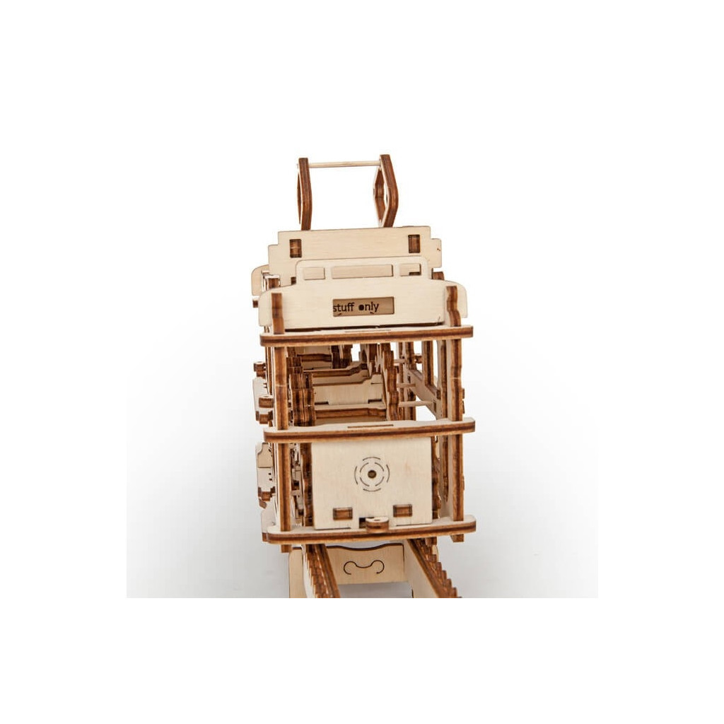 Збірна модель Ugears механічний Трамвай з рейками (70008) - зображення 4