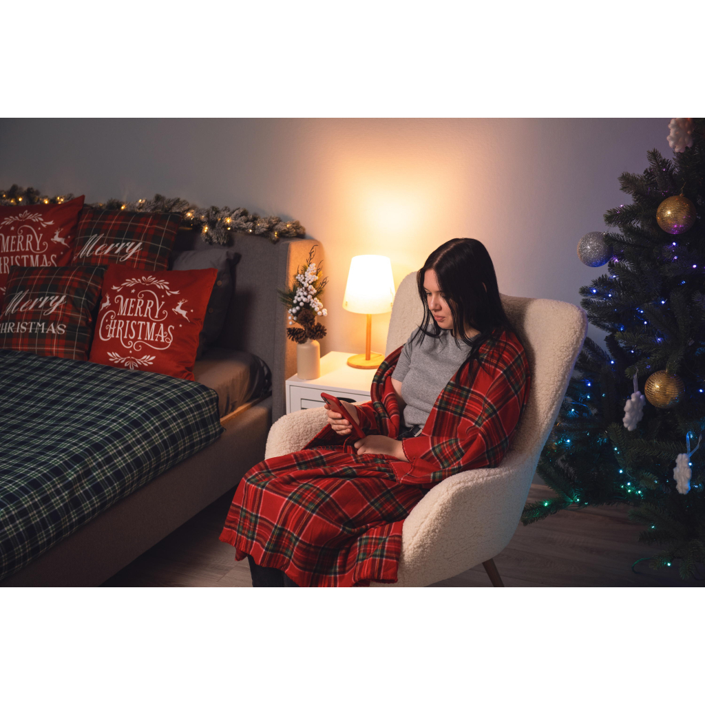 Плед Ardesto Christmas Fleece 130x160см, 100% поліестер, клітинка, червоний (ART0717PB) - зображення 3