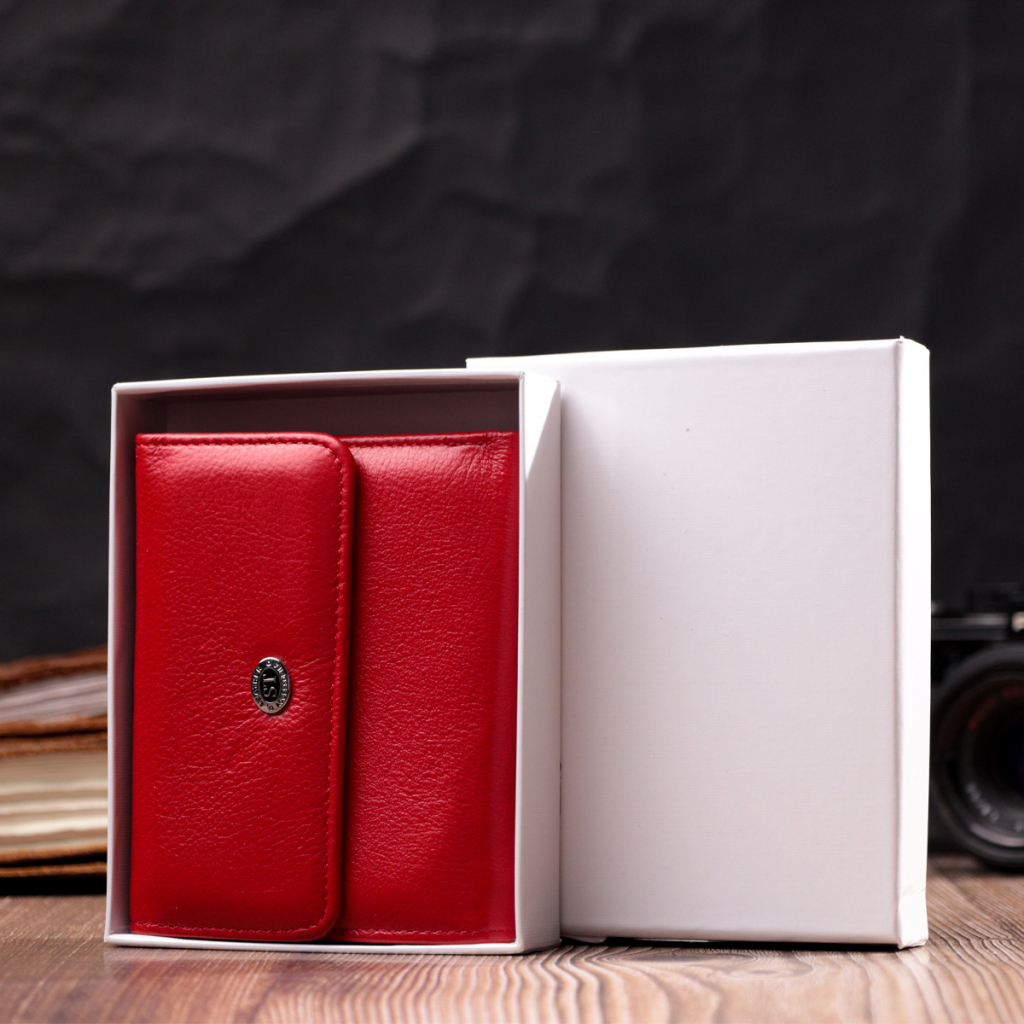 Гаманець ST Leather З натуральної шкіри Червоний (19482) - зображення 11