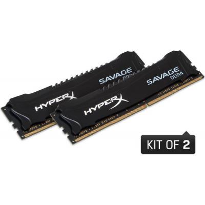 Модуль пам'яті для комп'ютера DDR4 8GB (2x4GB) 2400 MHz Savage Black Kingston Fury (ex.HyperX) (HX424C12SBK2/8) - зображення 2
