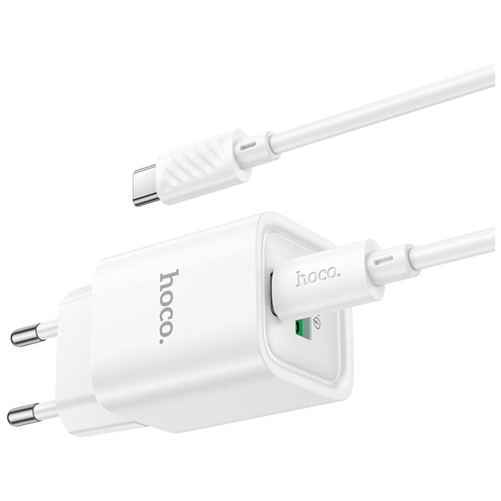Зарядний пристрій HOCO C149A Charm 1xUSB-C PD30W + 1xUSB QC3.0 + cable USB-C to USB-C White (6942007630351) - зображення 6