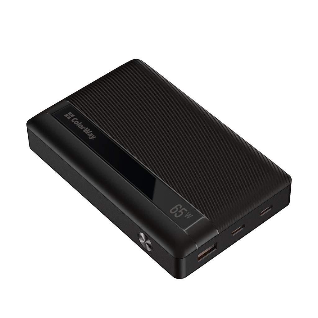 Батарея універсальна ColorWay 20 000 mAh PD/65W, QC/3.0, black (CW-PB200LPA3BK-PDD) - зображення 2