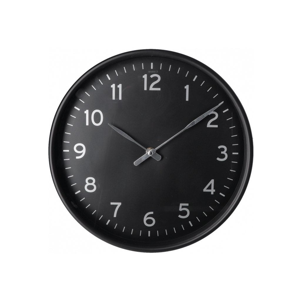 Настінний годинник Optima Elegant пластиковий, чорний/срібло (O52115) - зображення 1