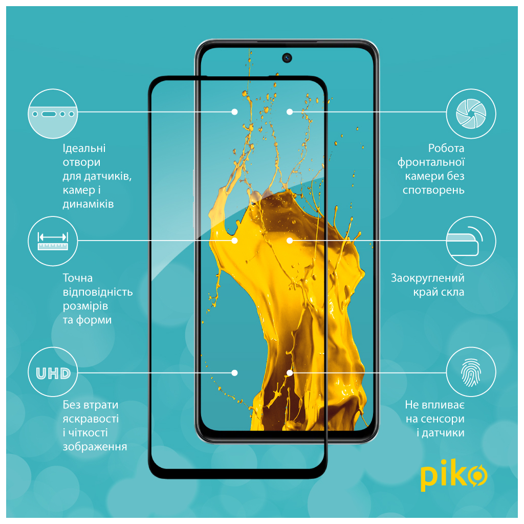 Скло захисне Piko Full Glue Oppo A98 Black (1283126583568) - зображення 2