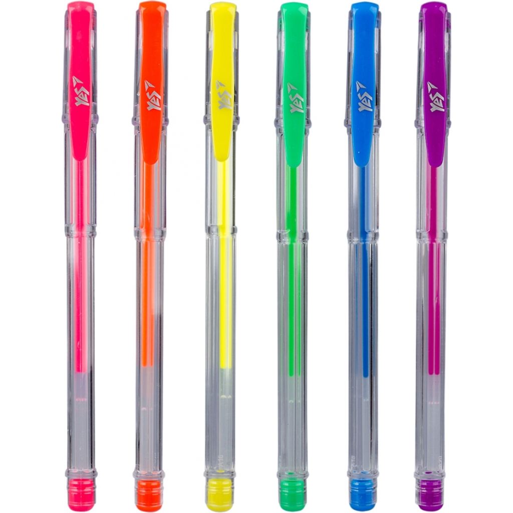 Ручка гелева Yes Neon набір 6 шт (411706) - зображення 3