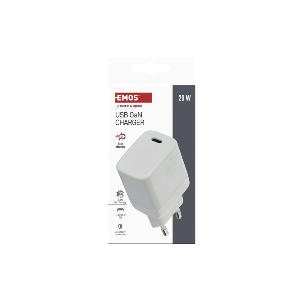 Зарядний пристрій EMOS V01G20 USB-C PD20W GaN (V01G20) - зображення 6