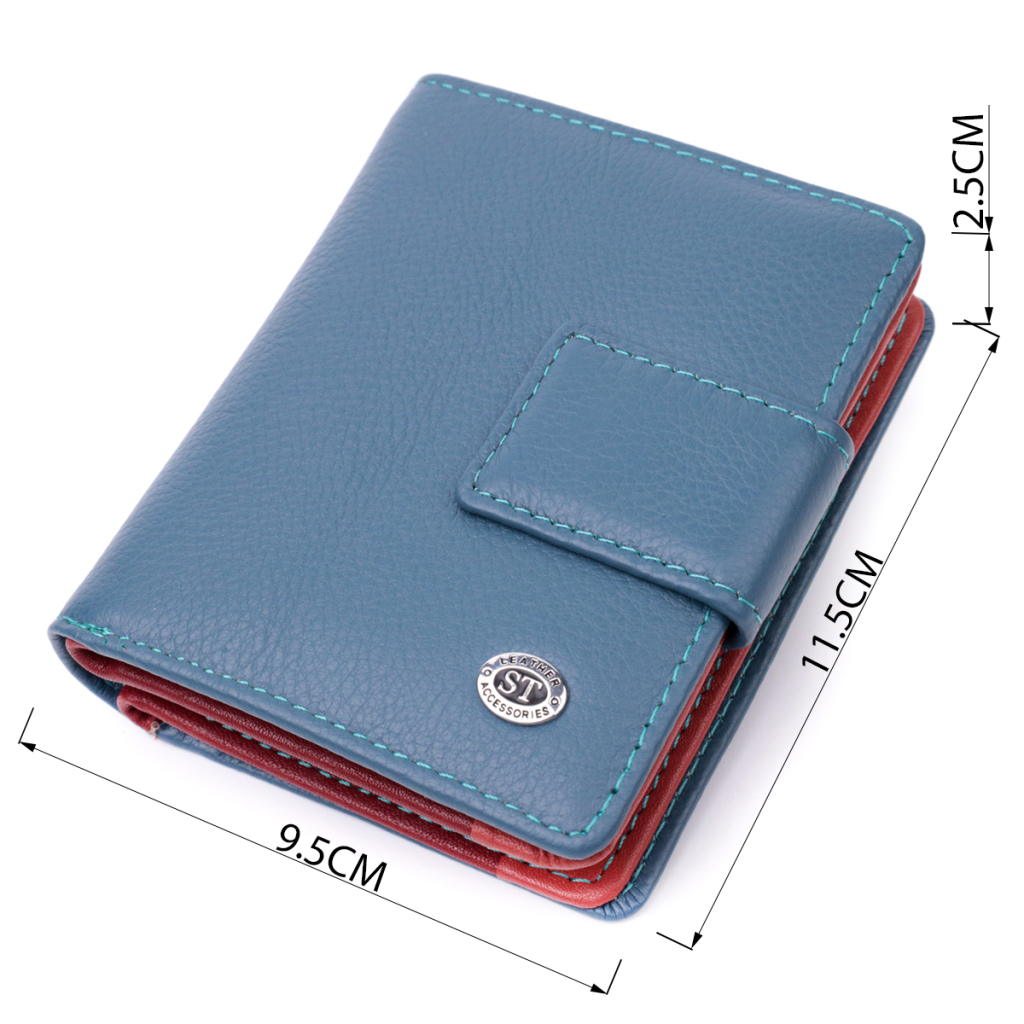 Гаманець ST Leather З натуральної шкіри Бірюзовий (19435) - зображення 3