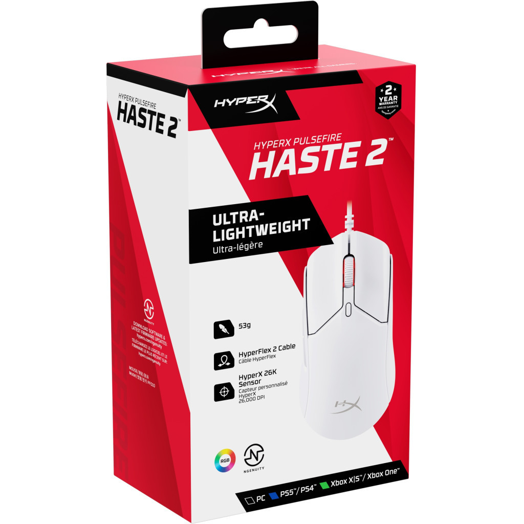 Мишка HyperX Pulsefire Haste 2 USB White (6N0A8AA) - зображення 9