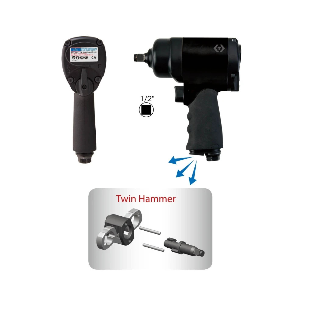 Гайковерт KING TONY пневмо 1/2" 880 Нм (33433-065) - зображення 2