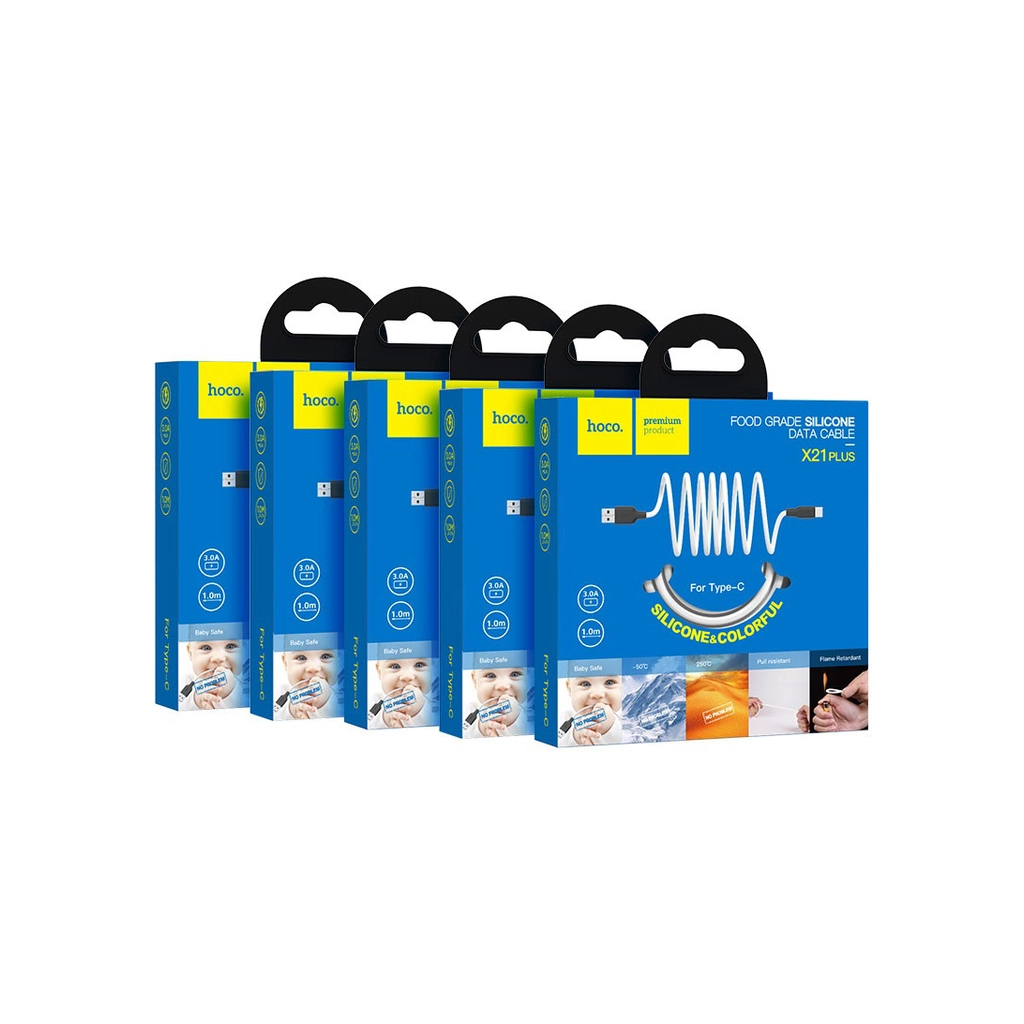 Дата кабель USB 2.0 AM to USB-C 1.0m 3A silicone black+white HOCO (6931474711915) - зображення 3