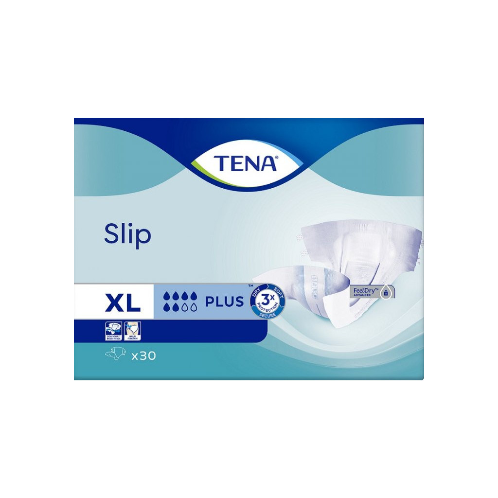 Підгузки для дорослих Tena Slip Plus XL 30 шт 120-160 см 6 крапель (8699114504539) - зображення 1