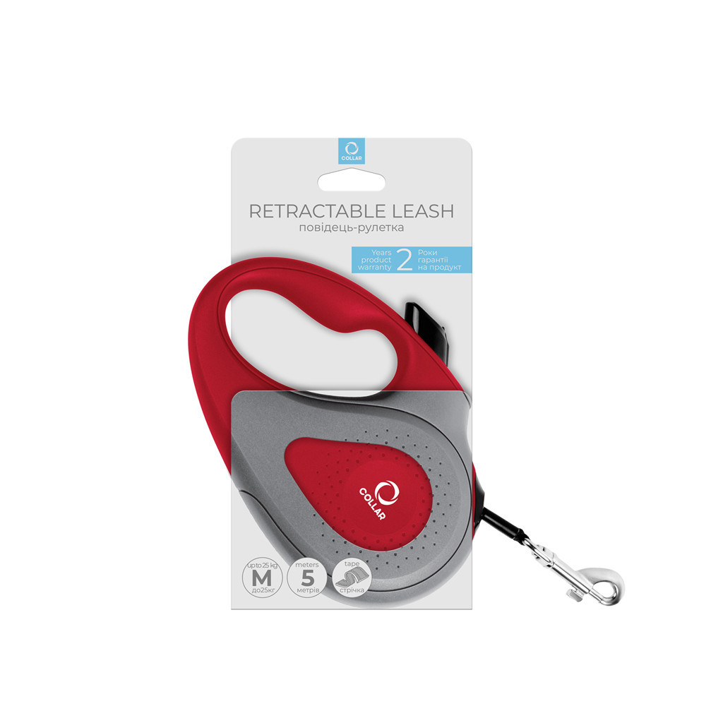 Повідець для собак Collar стрічка M до 25 кг 5 м червоний (81253) - зображення 3