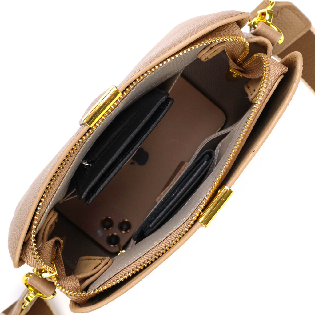 Сумка Vintage Жіноча на три відділення з натуральної шкіри Бежева (22106) - зображення 7