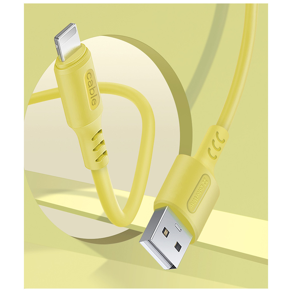 Дата кабель USB 2.0 AM to USB-C 1.0m soft silicone yellow ColorWay (CW-CBUC043-Y) - зображення 5