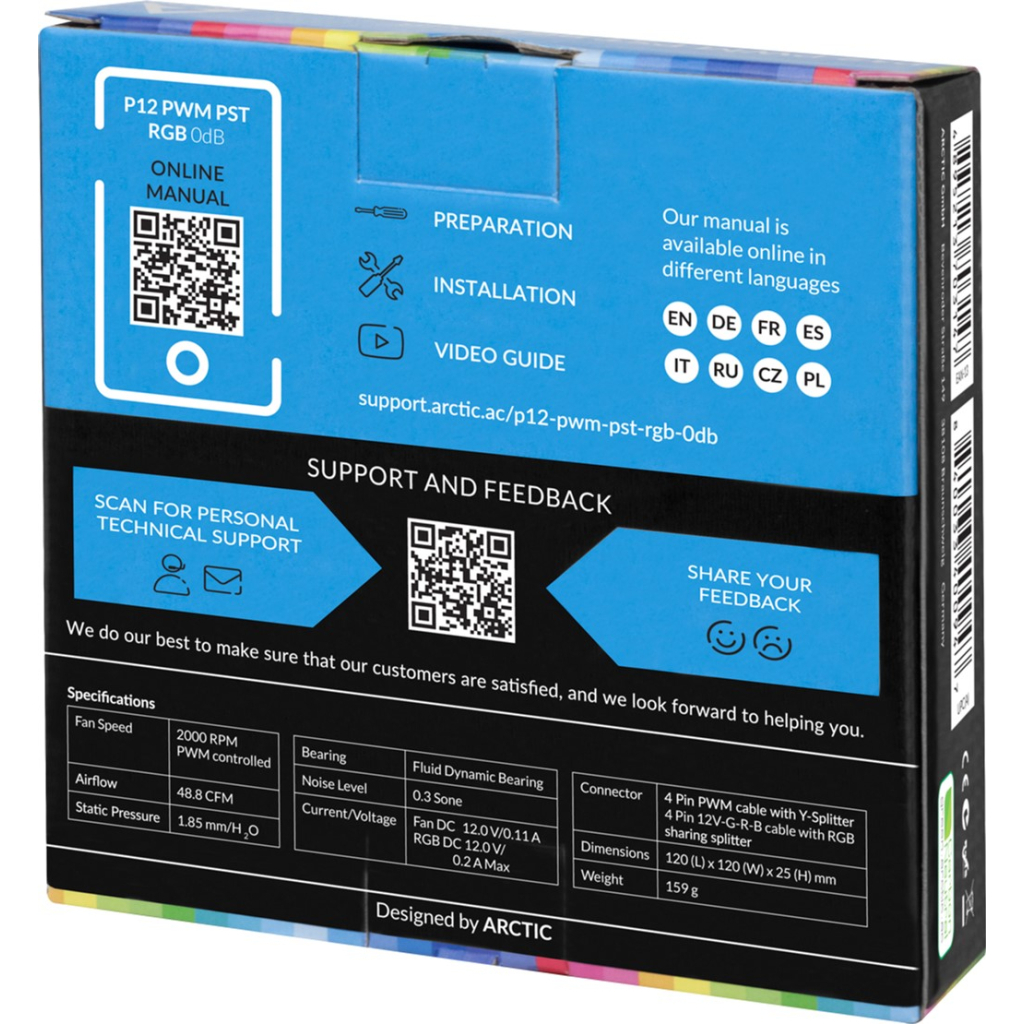 Кулер до корпусу Arctic P12 PWM PST RGB (ACFAN00186A) - зображення 5