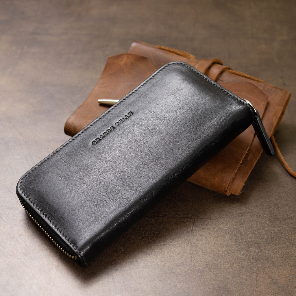 Гаманець Grande Pelle На блискавці Чорний (11562) - зображення 11