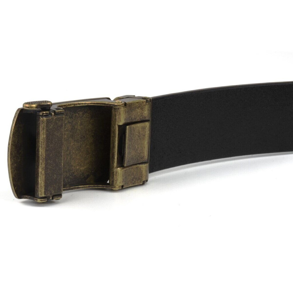 Ремінь Vintage Чоловічий із зернистою пряжкою автомат Коричневий (20273) - зображення 6