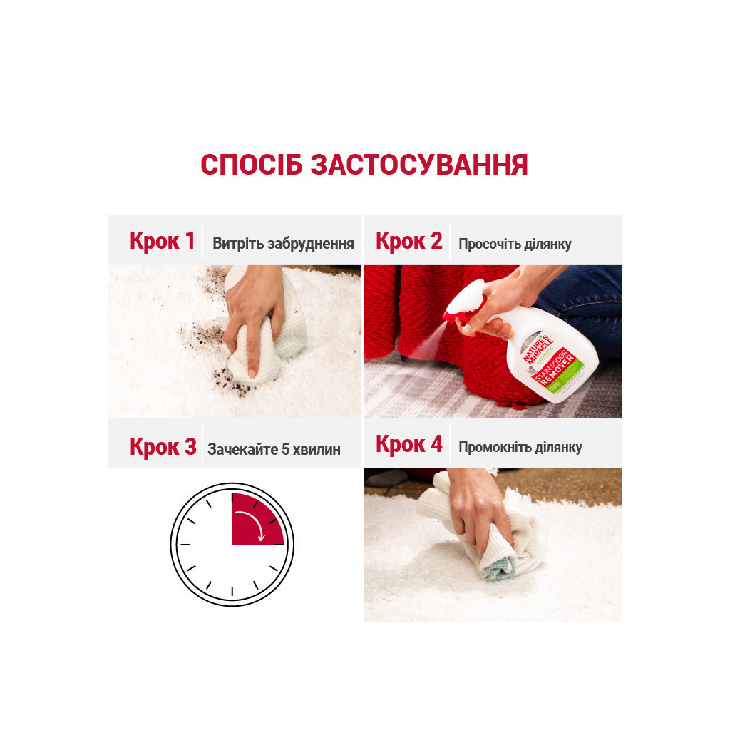 Спрей для тварин 8in1 Nature's Miracle для усунення плям та запахів від собак 709 мл (18065969620) - изображение 5