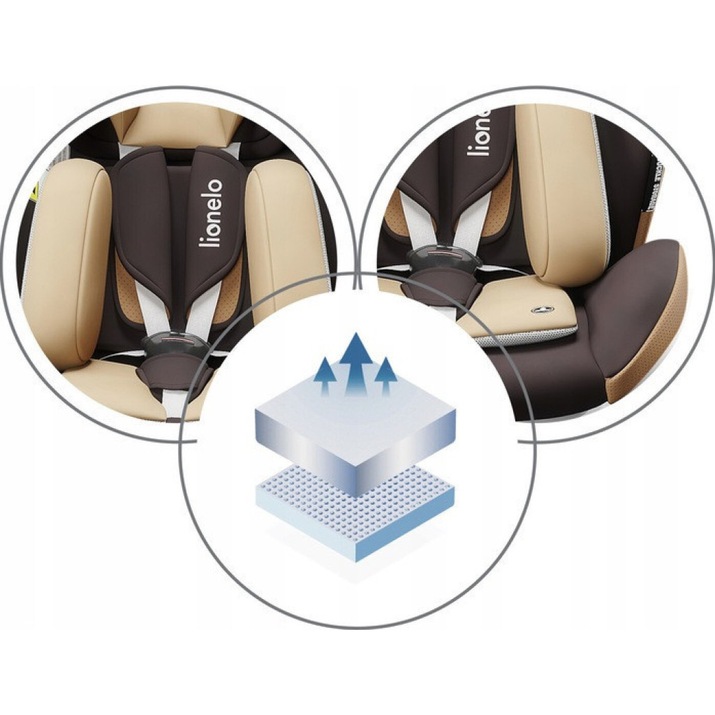 Автокрісло Lionelo Bastiaan One 0-36 кг Beige Chocolate (LO-BASTIAAN ONE BEIGE CHOCOLATE) - зображення 7