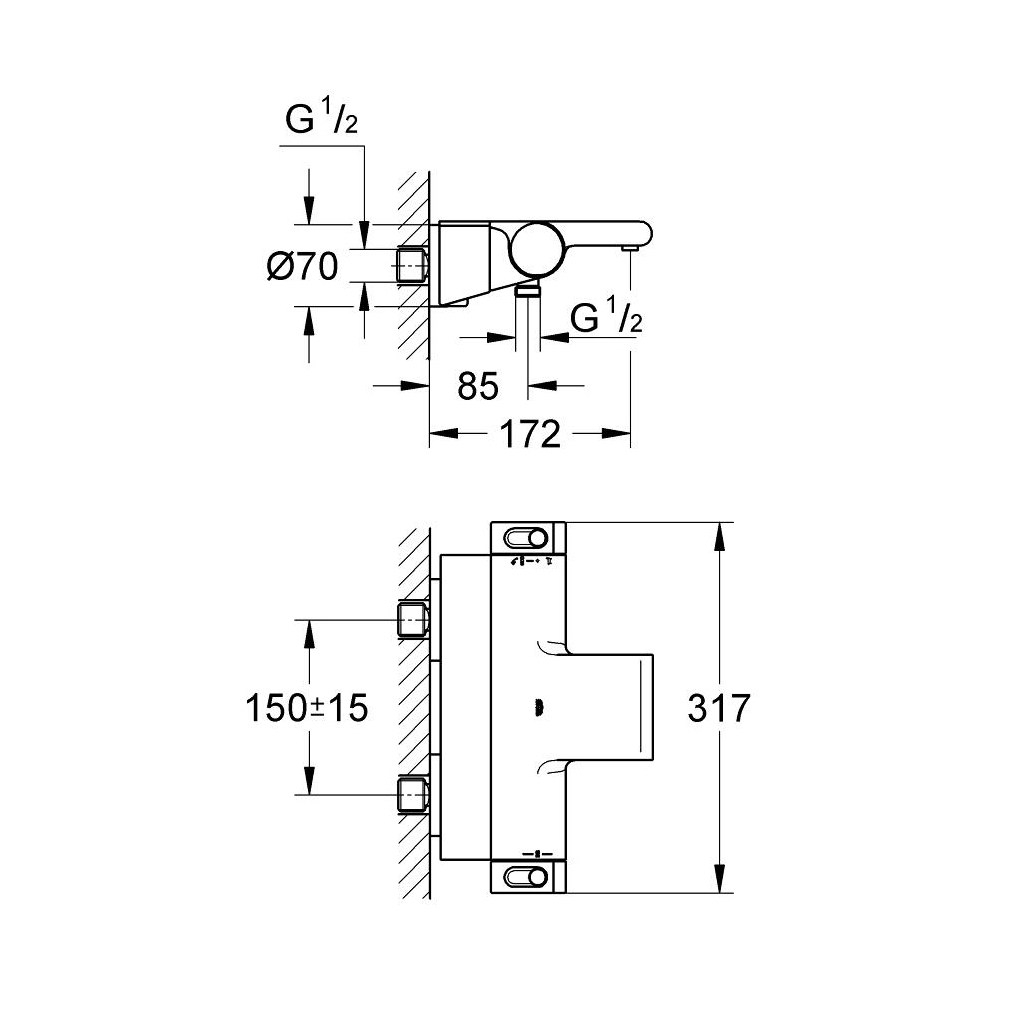 Термостатичний змішувач Grohe GRT 2000 (34464001) - зображення 3