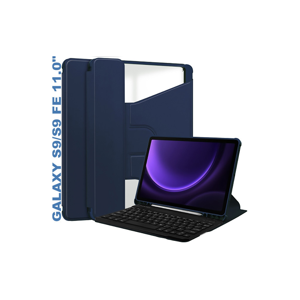 Чохол до планшета BeCover Keyboard 360° Rotatable Samsung Tab S9 (SM-X710/SM-X716)/S9 FE (SM-X510/SM-X516B) 11.0" Deep Blu (710427) - зображення 1