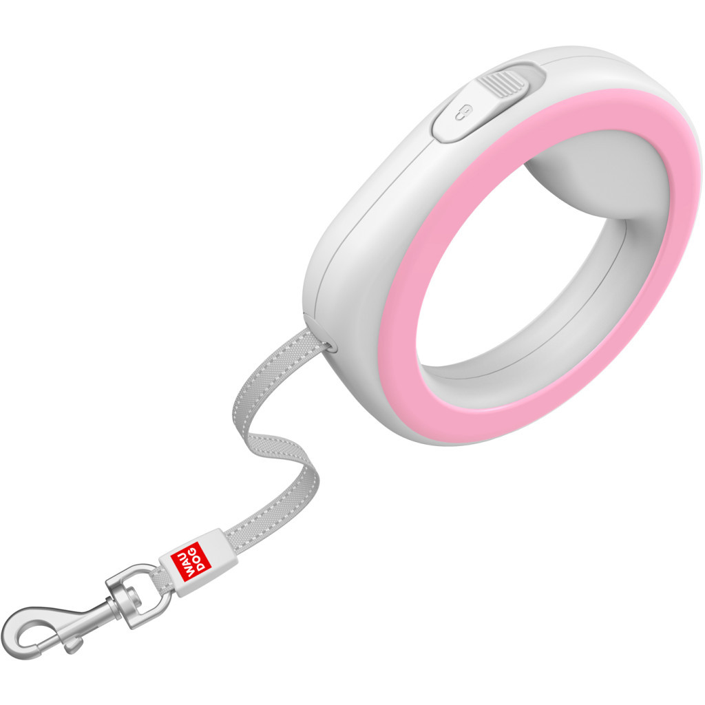 Повідець для собак WAUDOG R-leash світловідбиваюча стрічка XS-M до 40 кг 2.9 м рожевий (81277) - изображение 3