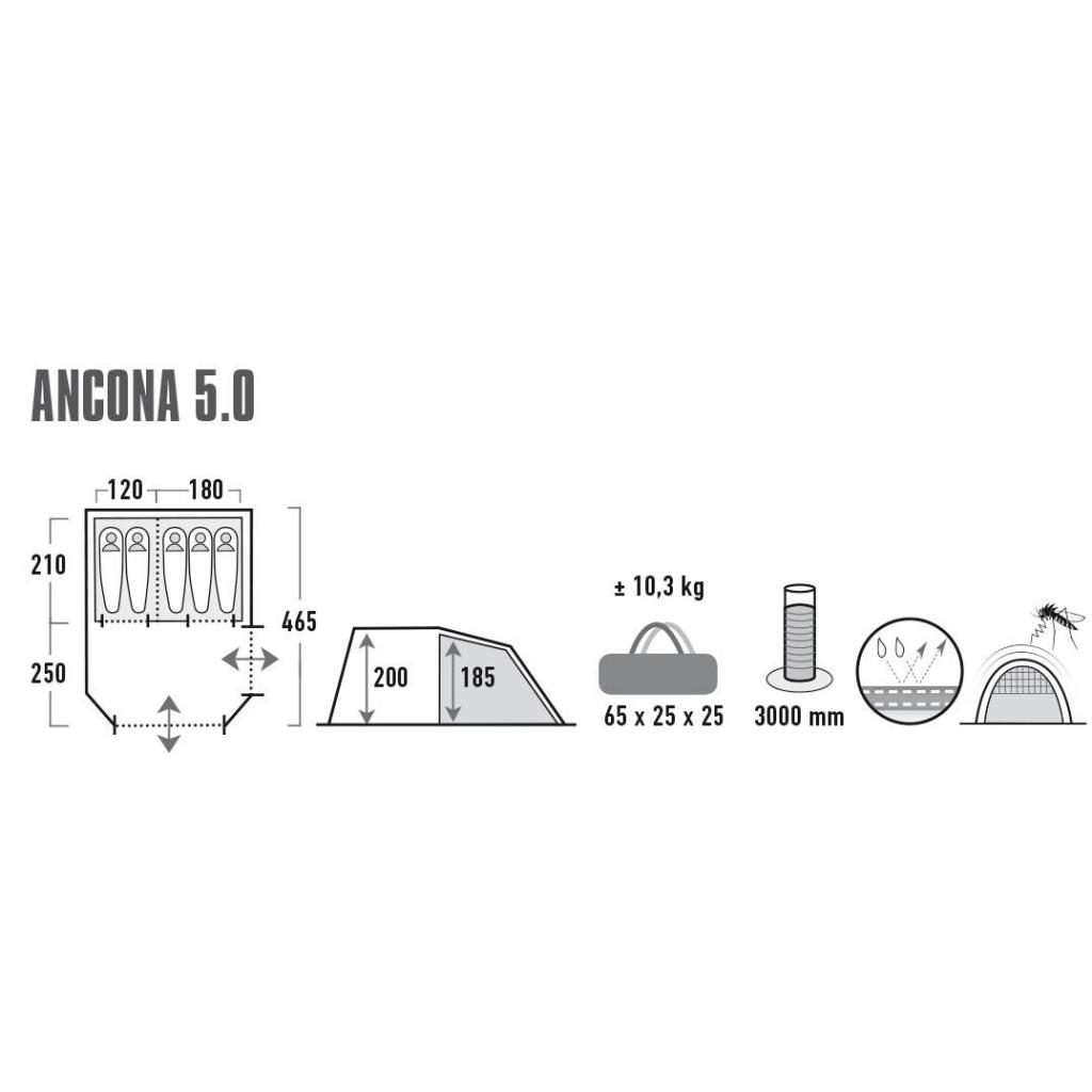 Намет High Peak Ancona 5.0 Nimbus Grey (928254) - зображення 5