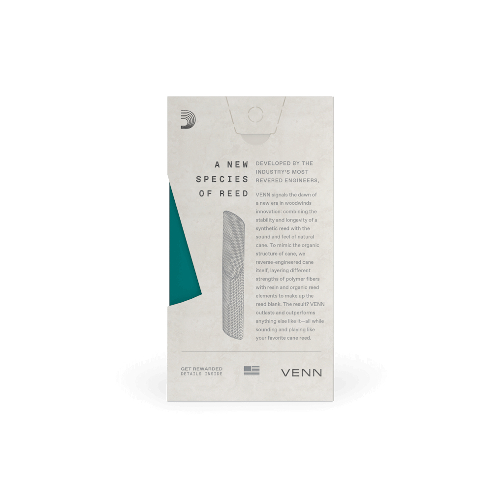 Тростина для кларнета D'Addario VENN Bb Clarinet Reed 2.0 (VBB0120G2) - зображення 6