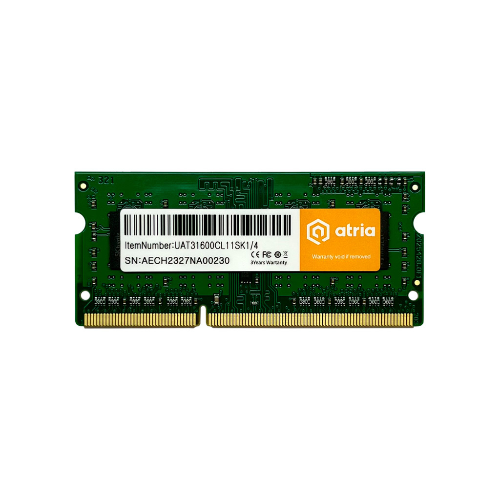 Модуль пам'яті для ноутбука SoDIMM DDR3 4GB 1600 MHz ATRIA (UAT31600CL11SK1/4) - зображення 1