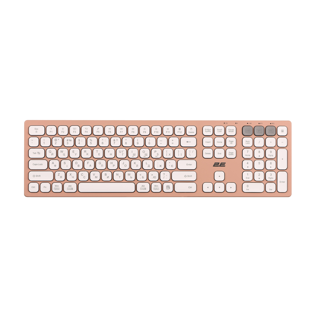 Клавіатура 2E KS270 109key Wireless UA Rose/White (2E-KS270WBPN_UA) - зображення 1