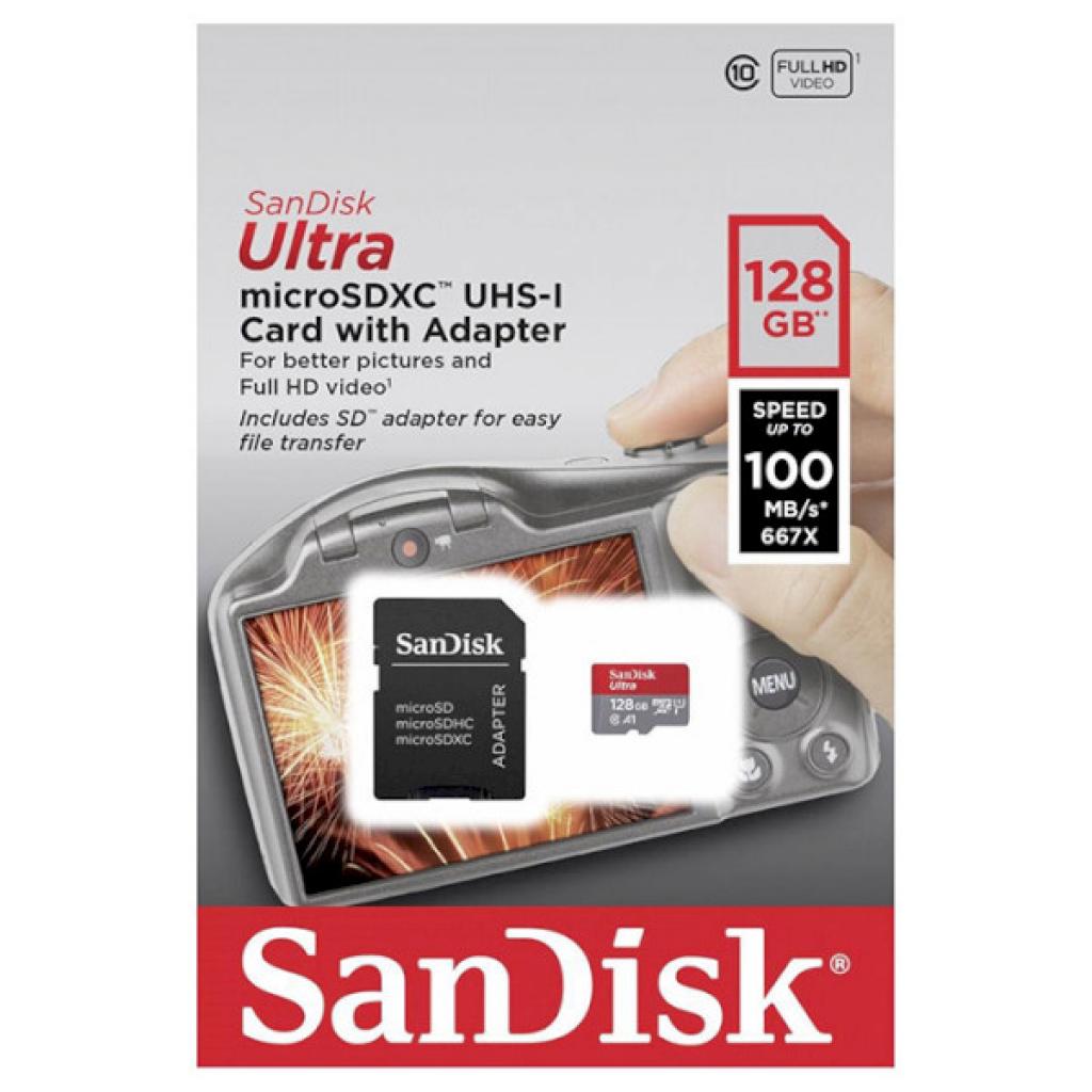 Карта пам'яті SanDisk 128GB microSDXC class 10 UHS-I A1 Ultra Android (SDSQUAR-128G-GN6IA) - зображення 3