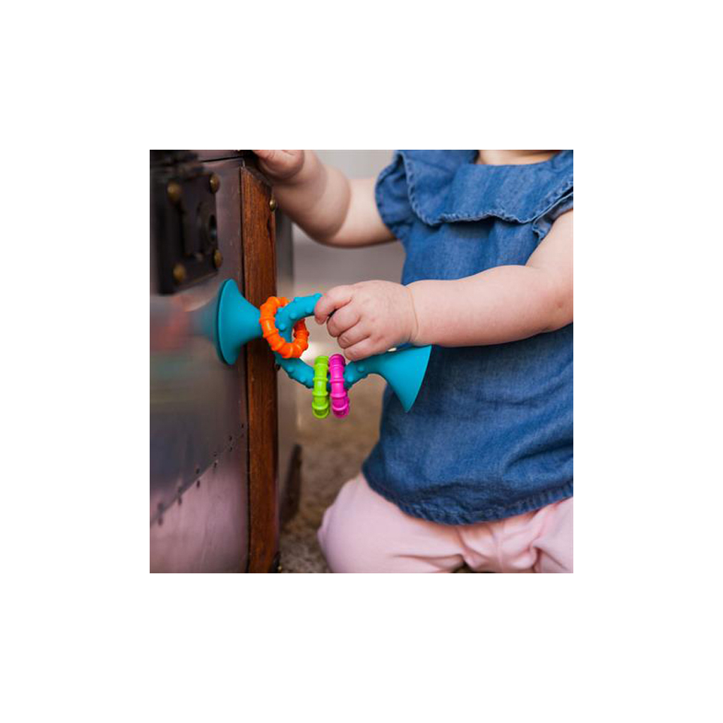 Брязкальце Fat Brain Toys прорізувач на присосках pipSquigz Loops бірюзовий (F166ML) - зображення 3