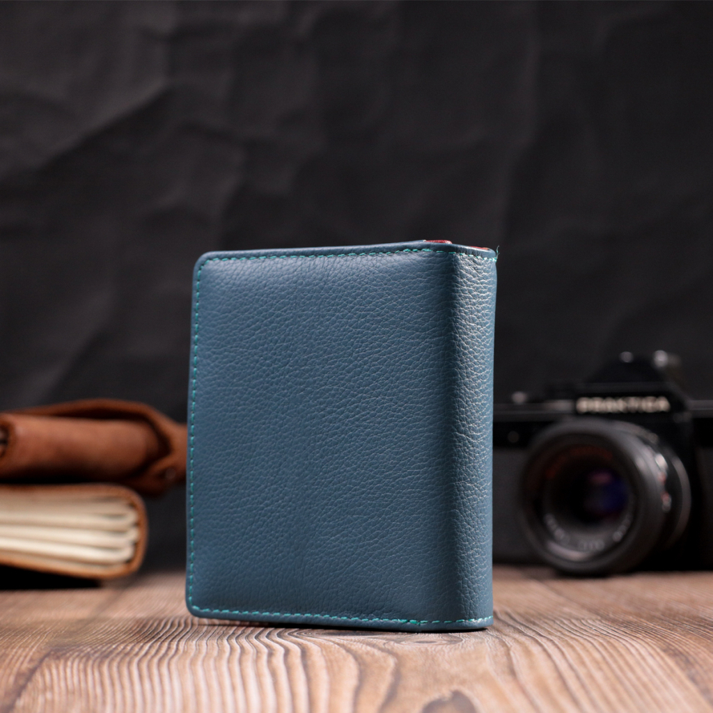 Гаманець ST Leather З натуральної шкіри Бірюзовий (19435) - зображення 10