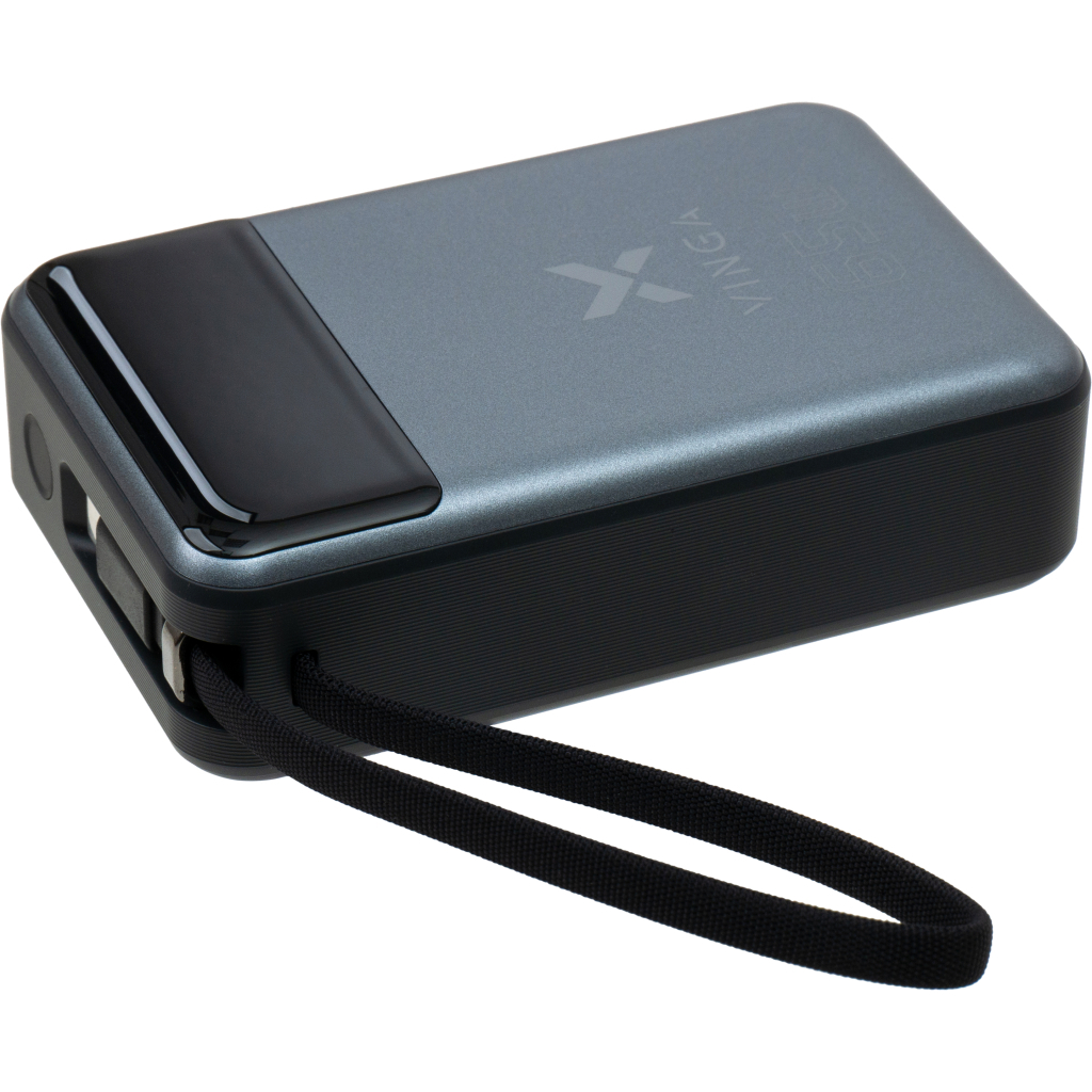 Батарея універсальна Vinga 20000 mAh 65W Display USB-C Cable Grey (VPBB2065C) - зображення 5