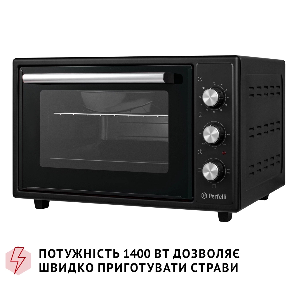 Електропіч Perfelli CLASSIC 37 BLACK - зображення 5