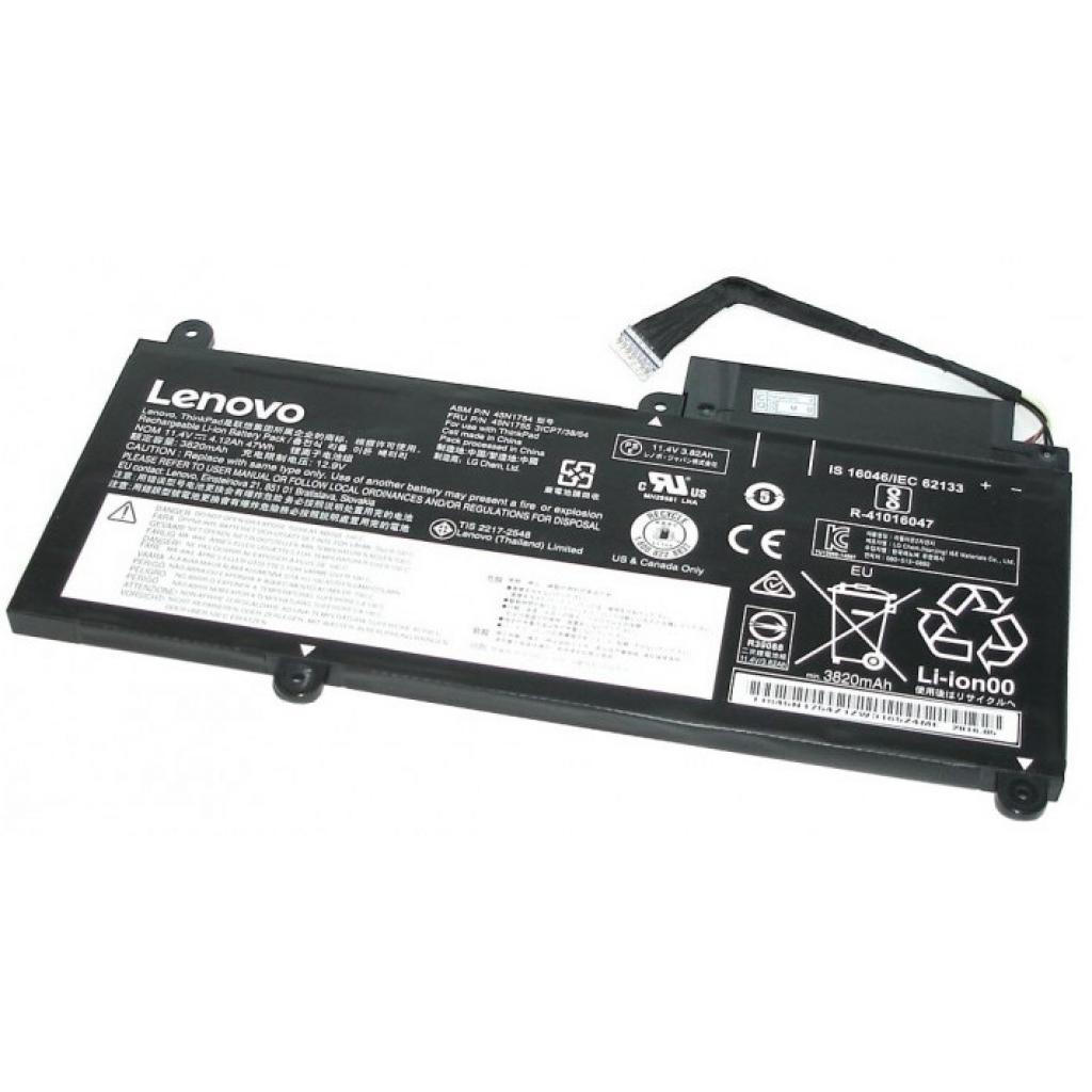 Акумулятор до ноутбука Lenovo ThinkPad E450 45N1754, 4120mAh (47Wh), 6cell, 11.4V, Li-ion (A47220) - зображення 1