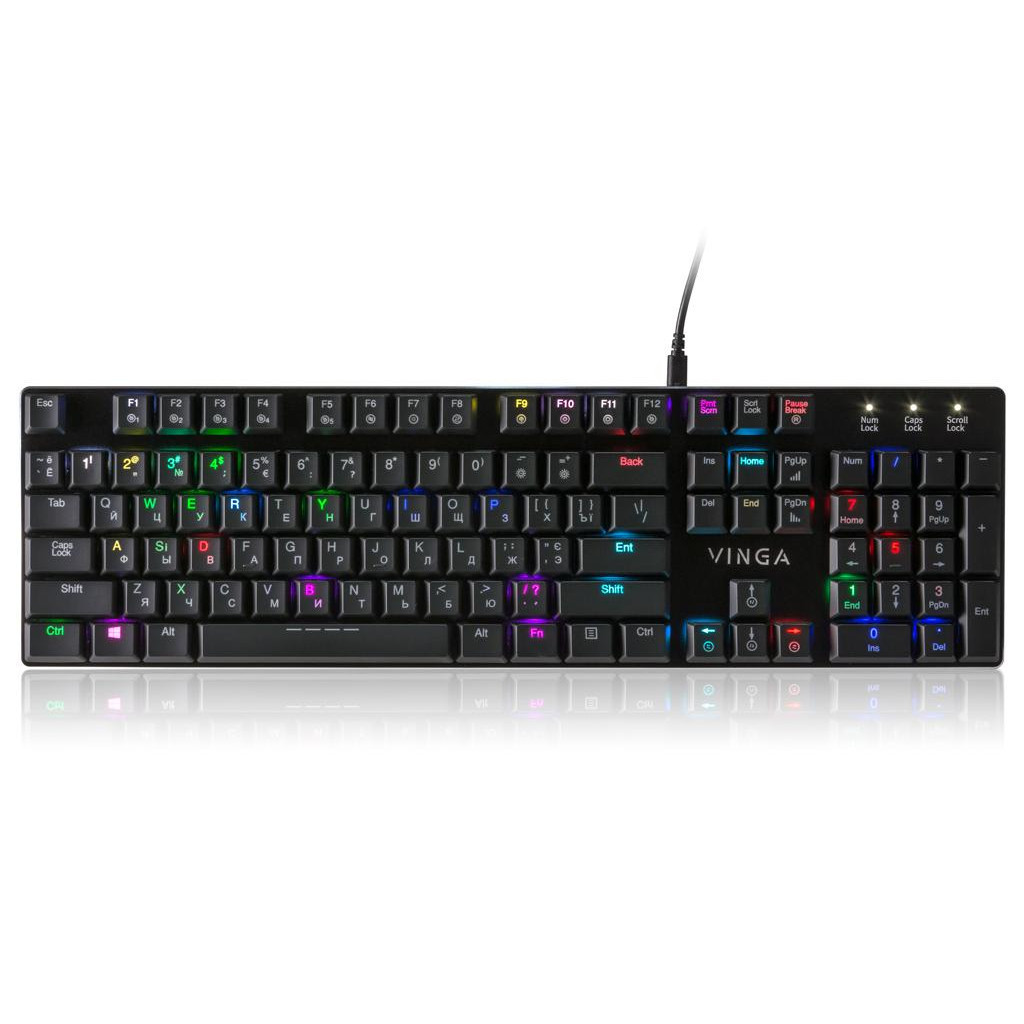 Клавіатура Vinga KBGM-395 black - зображення 1