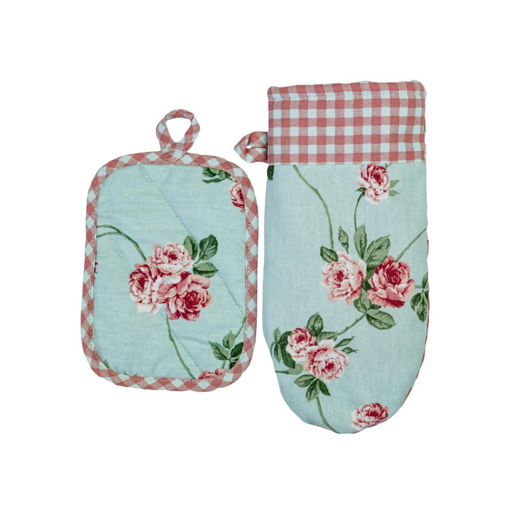 Кухонна прихватка Прованс Набір рукавиця 29х15 та прихватка 15х20 Трояндочки (035694) - изображение 2