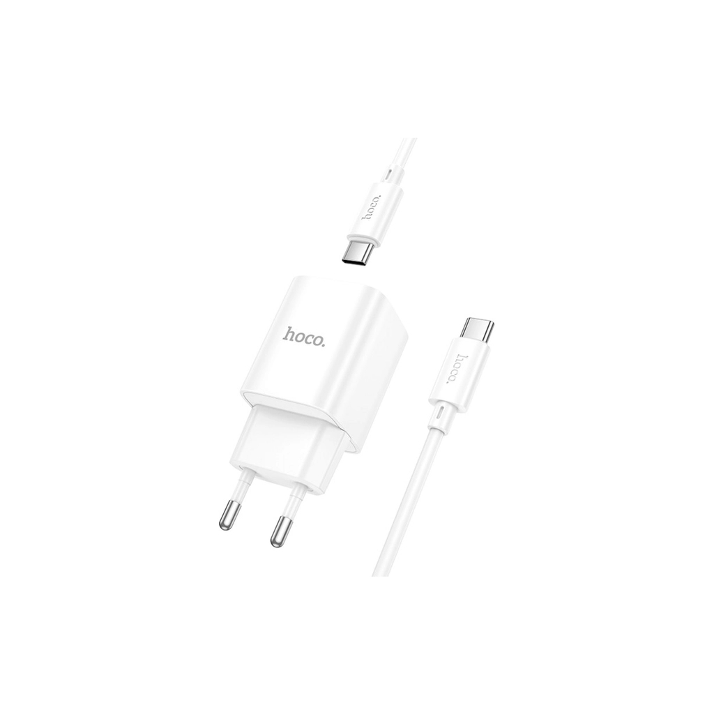 Зарядний пристрій HOCO C148A USB-C PD30W + cable USB-C to USB-C white (6942007630320) - зображення 6