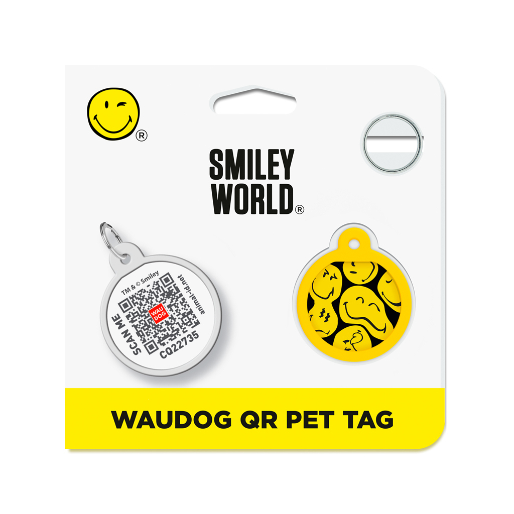 Адресник для тварин WAUDOG Smart ID з QR паспортом "Смайли на чорному", коло 25 мм (225-0181) - изображение 5