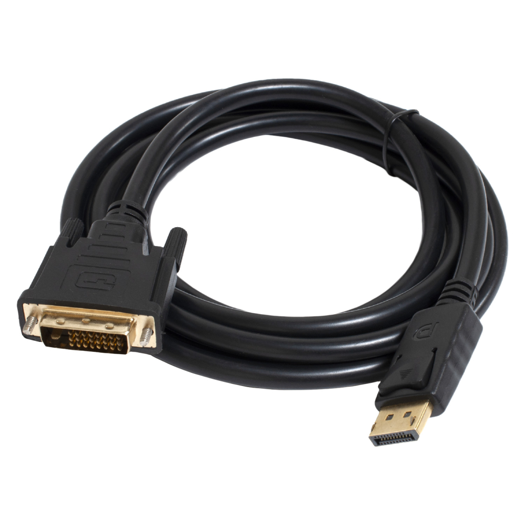 Кабель мультимедійний DisplayPort M to DVI M 1.8m 24+1pin Patron (CAB-PN-MUL-DP-DVI-18) - зображення 1
