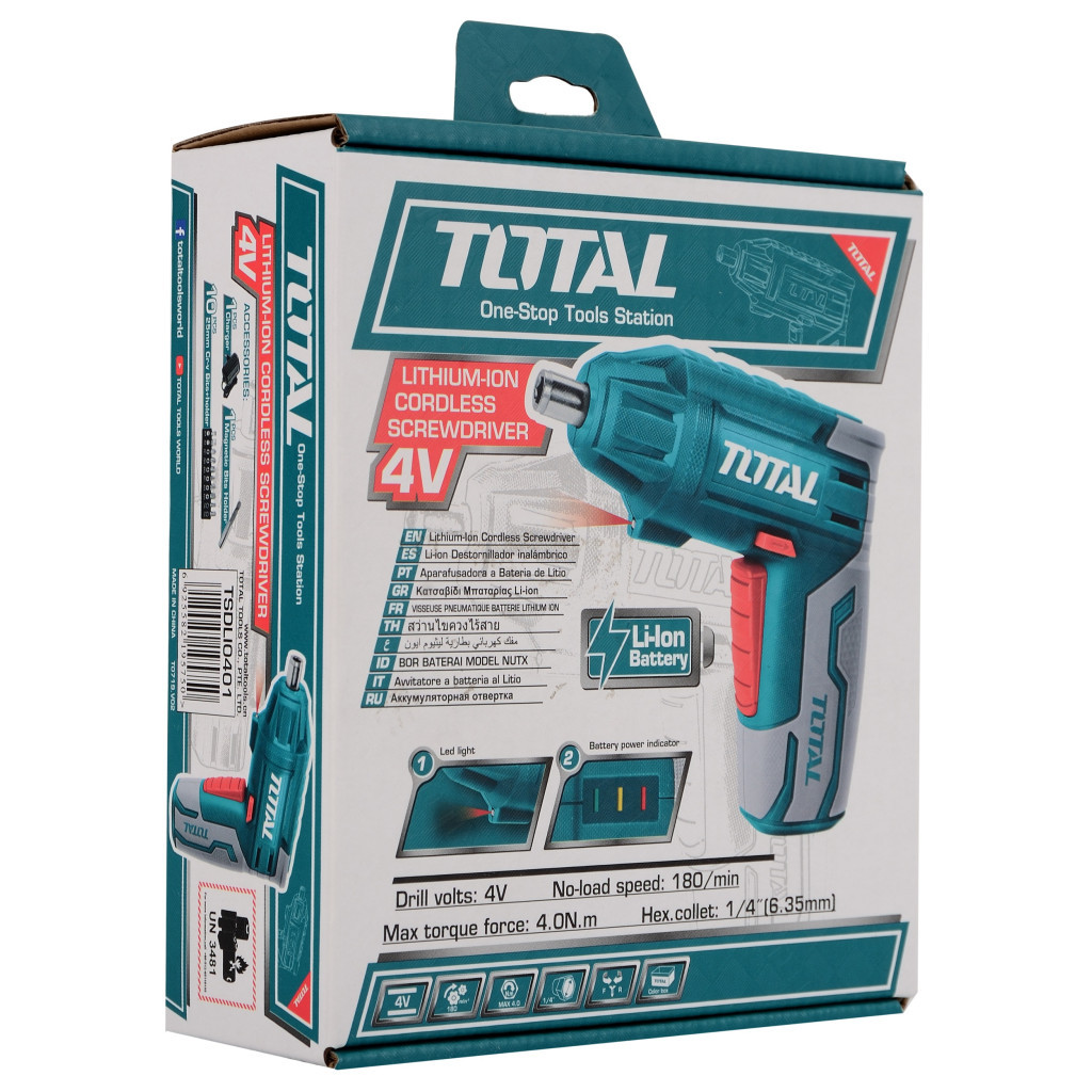 Викрутка акумуляторна Total TSDLI0401 4В Li-Ion (6569439) - изображение 4