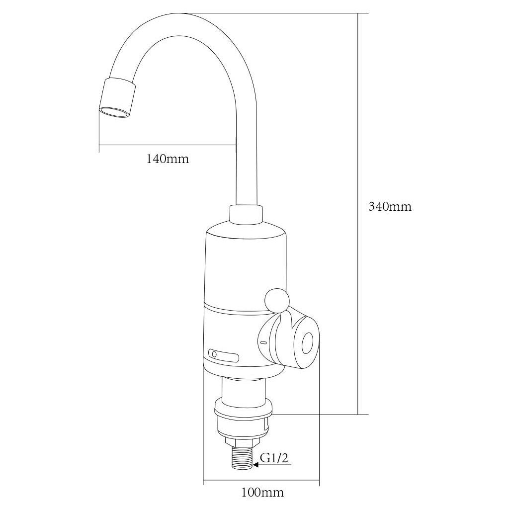 Проточний водонагрівач AQUATICA NZ 3.0кВт 0.4-5бар для кухн (9797133) - изображение 2