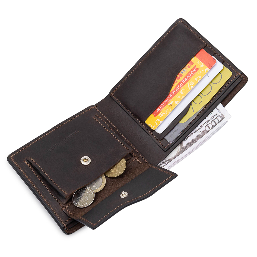 Портмоне Grande Pelle Шкіряне Коричневе (11553) - зображення 6